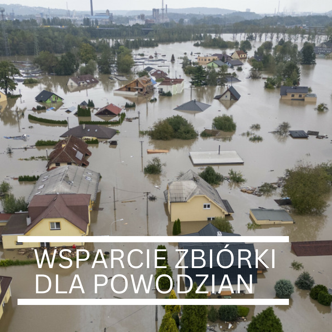 Pomogliśmy rzeczowo w zbiórce dla powodzian.